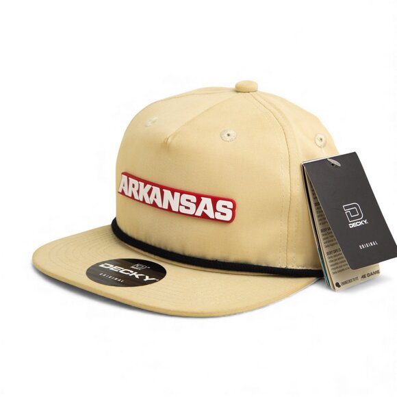 Arkansas Razorbacks ARKANSAS White 3D Classic Rope Hat- Birch/ Black - Picture 2 of 3